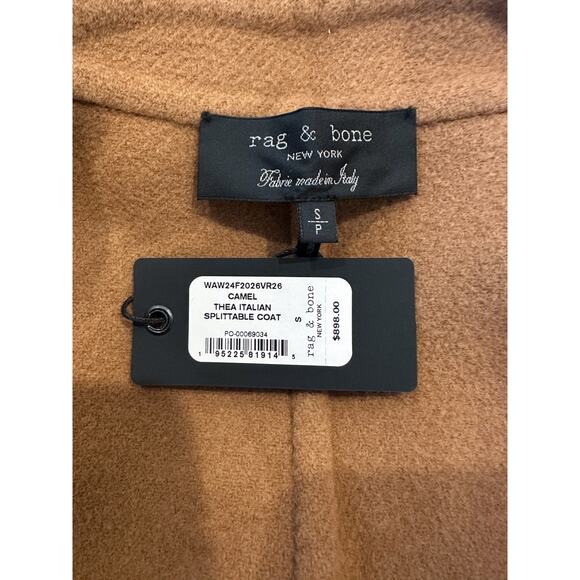 Rag & Bone Thea Italian Wool Camel Brown Long Coat Medium - Picture 9 of 11
